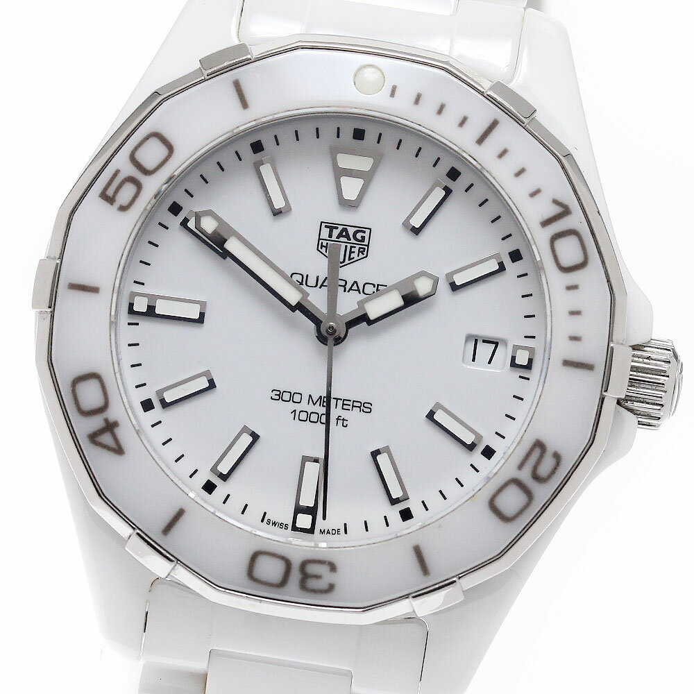 タグホイヤー TAG HEUER WAY1391 アクアレーサー セラミック クォーツ レディース 良品 保証書付き_949378【中古】