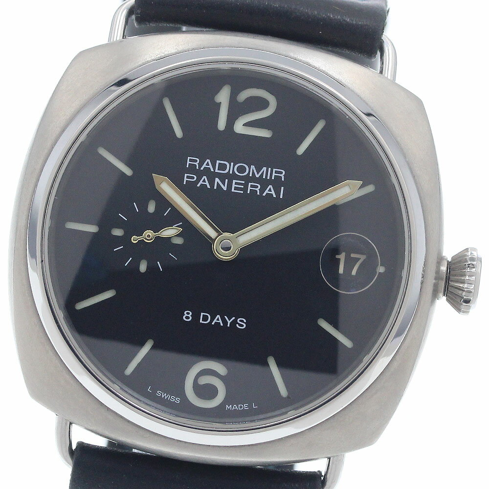 パネライ テーブル クロック 65MM ラジオミール 8デイズ 手巻き 黒 美品 パネライ PANERAI テーブル クロック 65MM ラジオミール 8デイズ 手