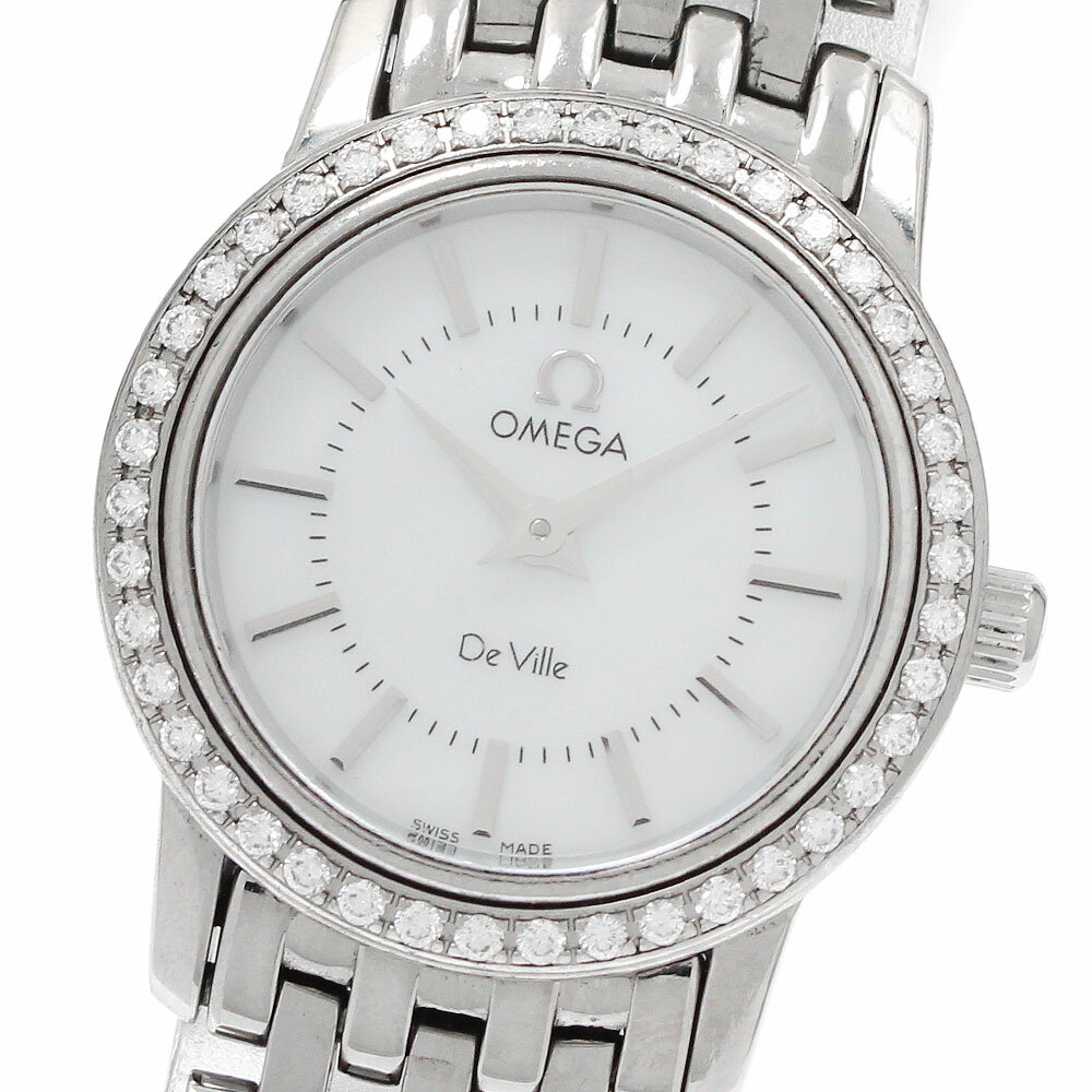 CARTIER - オメガ OMEGA 4575.74 デビル プレステージ ダイヤベゼル クォーツ レディース _950421【中古】