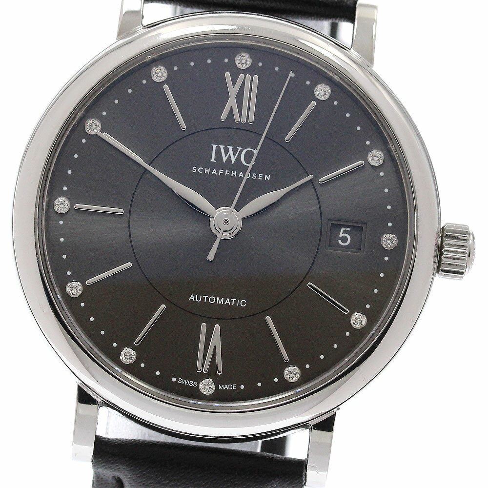 IWC IWC SCHAFFHAUSEN IW458102 ポートフィノ 12Pダイヤ 自動巻き ボーイズ 良品 保証書付き_950675【中古】