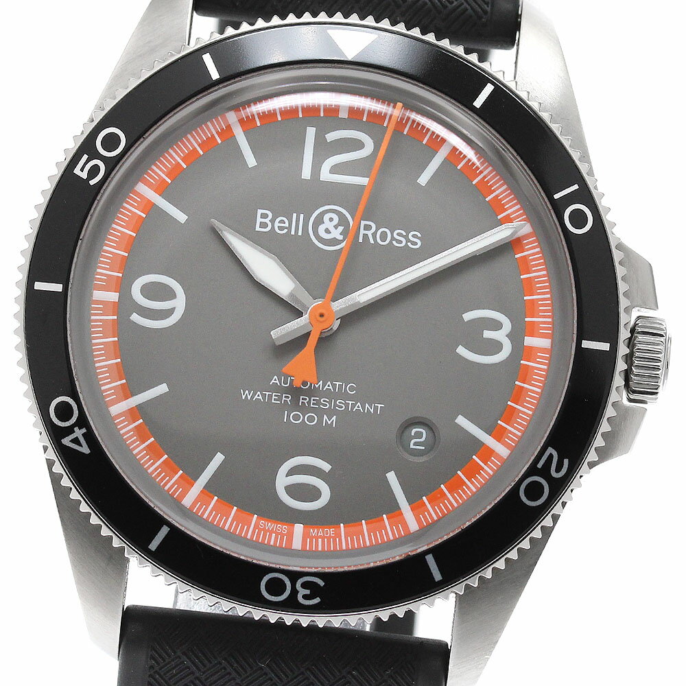 ベル＆ロス Bell＆Ross BRV2-92-ORA-ST/SRB ガードコート デイト 自動巻き メンズ 美品 保証書付き_952092【中古】