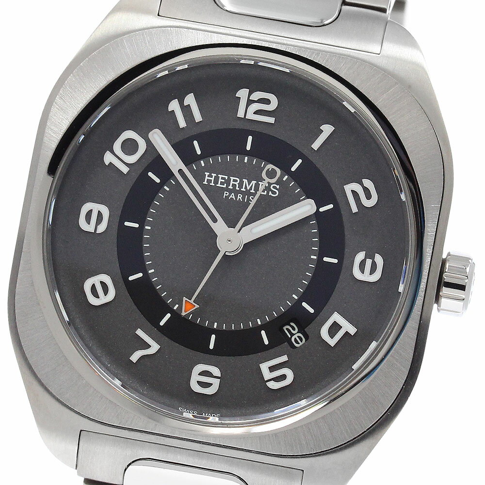 エルメス HERMES SP1.741 H08 デイト 自動巻き メンズ 極美品 箱付き_953489【中古】