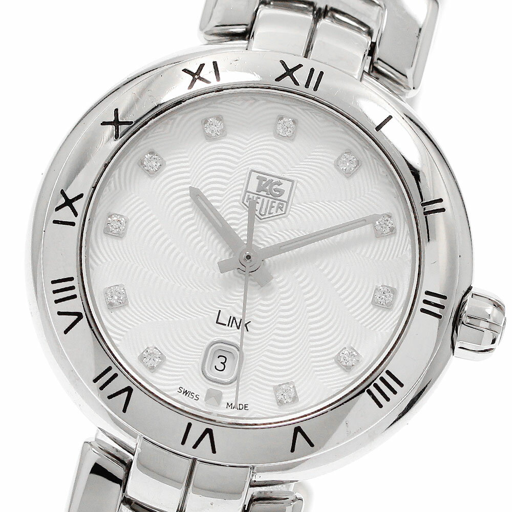 タグホイヤー TAG HEUER WAT1411 リンク 11Pダイヤモンド デイト クォーツ レディース 保証書付き_950371【中古】