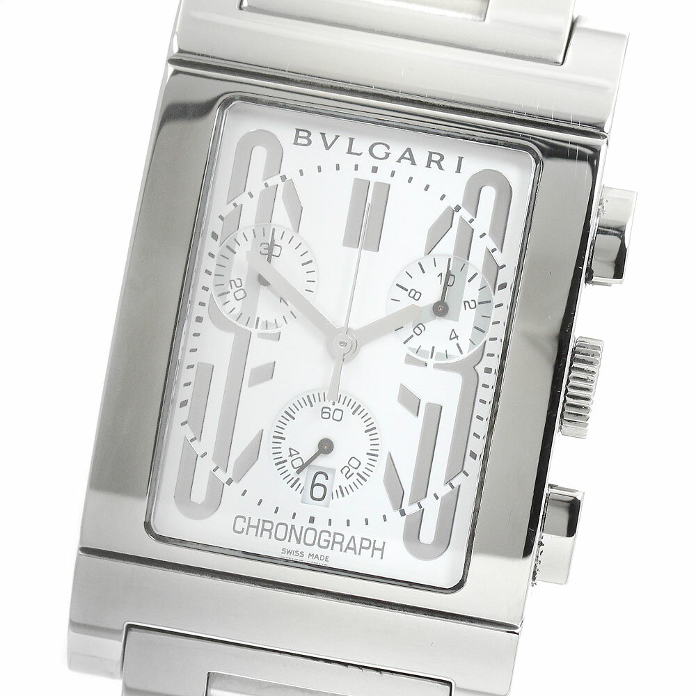 Rettangolo - ブルガリ BVLGARI RTC49S レッタンゴロ デイト クロノグラフ クォーツ メンズ 良品 _951079【中古】