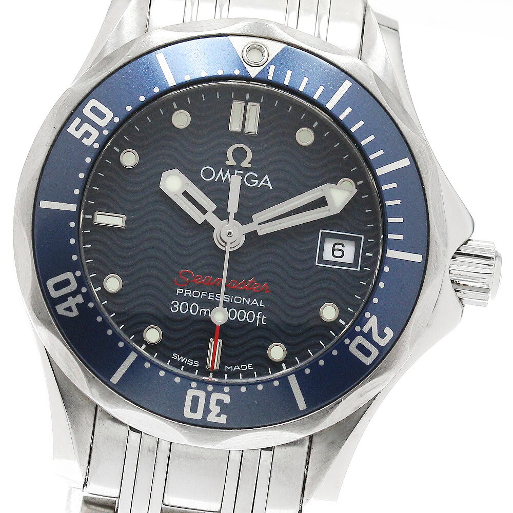 OMEGA シーマスター レディース 腕時計 クオーツ SS ネイビー文字盤 オメガシーマスター 120 レディース 腕時計 2581.88 OMEGA 中古 – 銀蔵