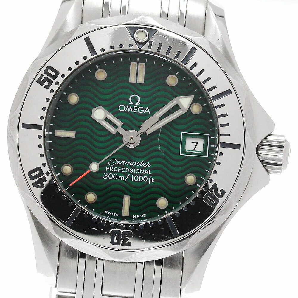 オメガ シーマスター300M クォーツ 28mm 8Pダイヤ ダイヤベゼル Seamaster300 Quartz 28mm Diamond Bezel 8P Diamonds 212.15.28.61.51.001 SS レディース時計 ブラック 美品 【中古】 オメガシーマスター プロフェッショナル300 8Pダイヤ レディース
