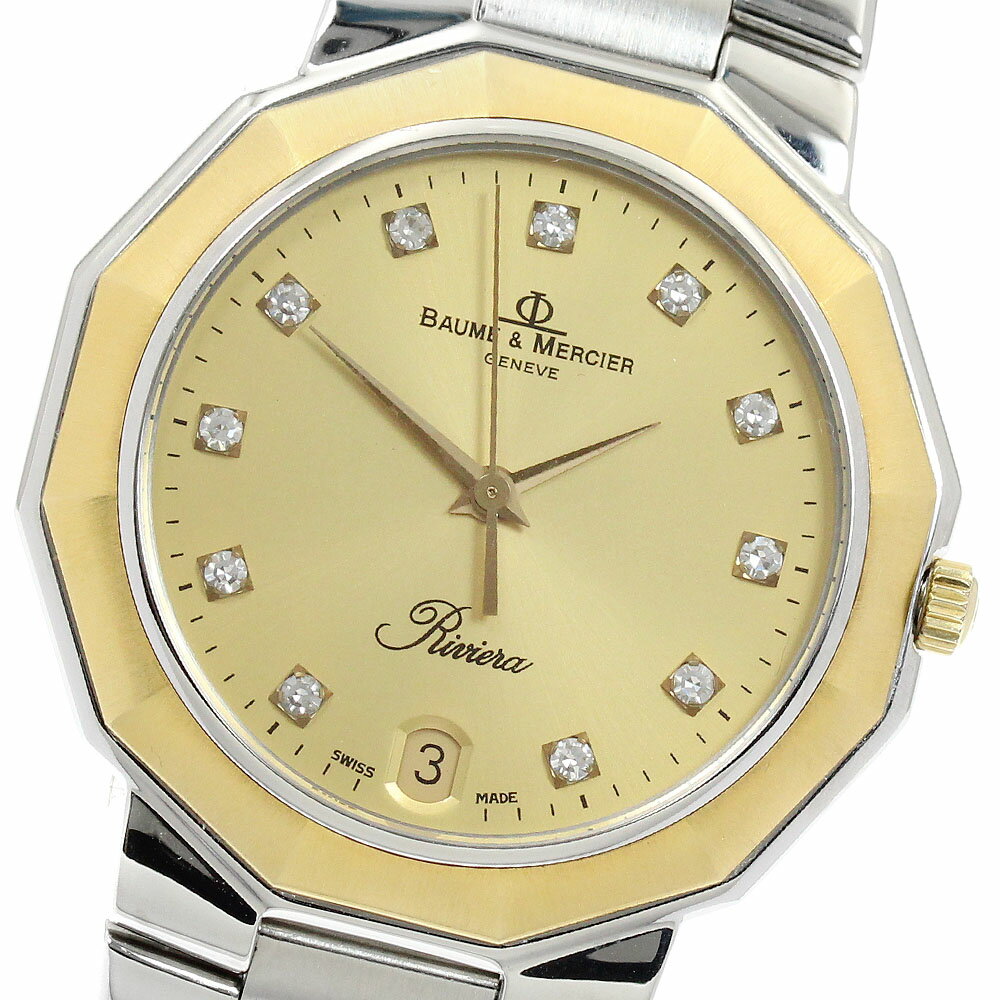 樂天商城 - ボーム＆メルシェ Baume & Mercier 5131 リビエラ YGベゼル 11Pダイヤ クォーツ メンズ _952526【中古】