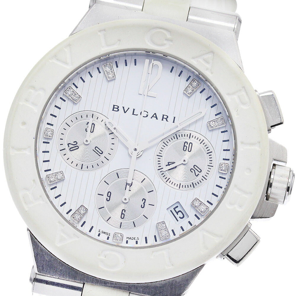 ブルガリ BVLGARI DG40SCH ディアゴノ クロノグラフ 19Pダイヤ 自動巻き メンズ _942728【中古】