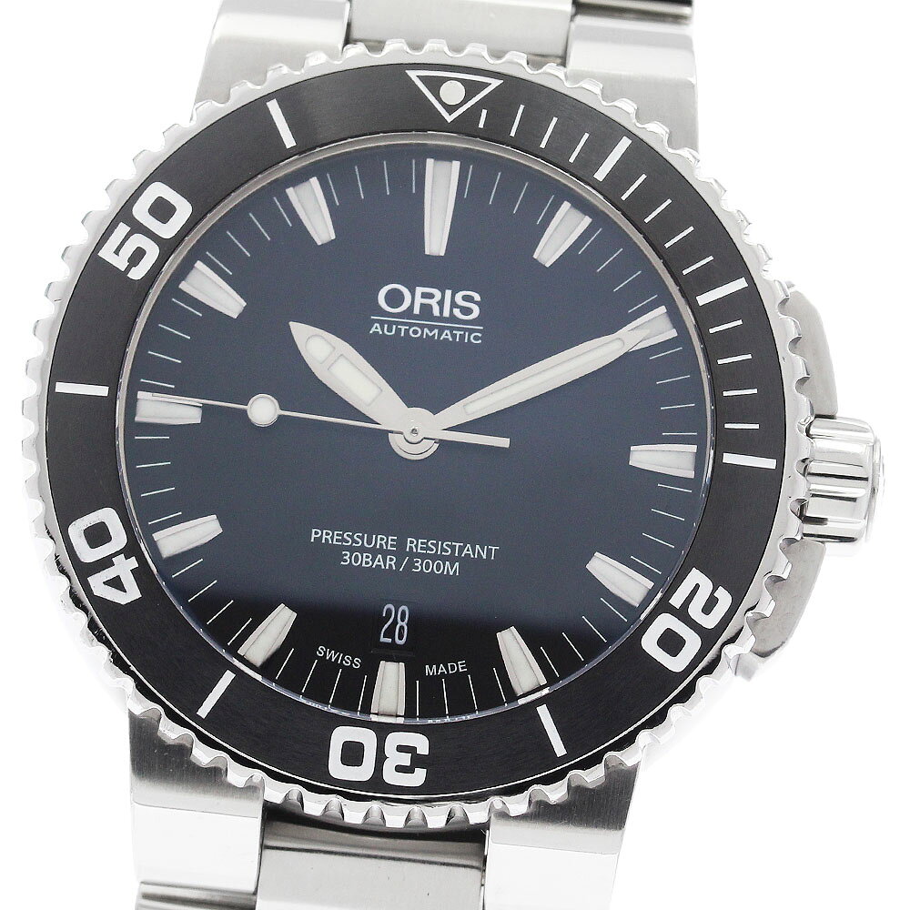 オリス ORIS 7653 アクイス デイト 自動巻き メンズ _948374【中古】