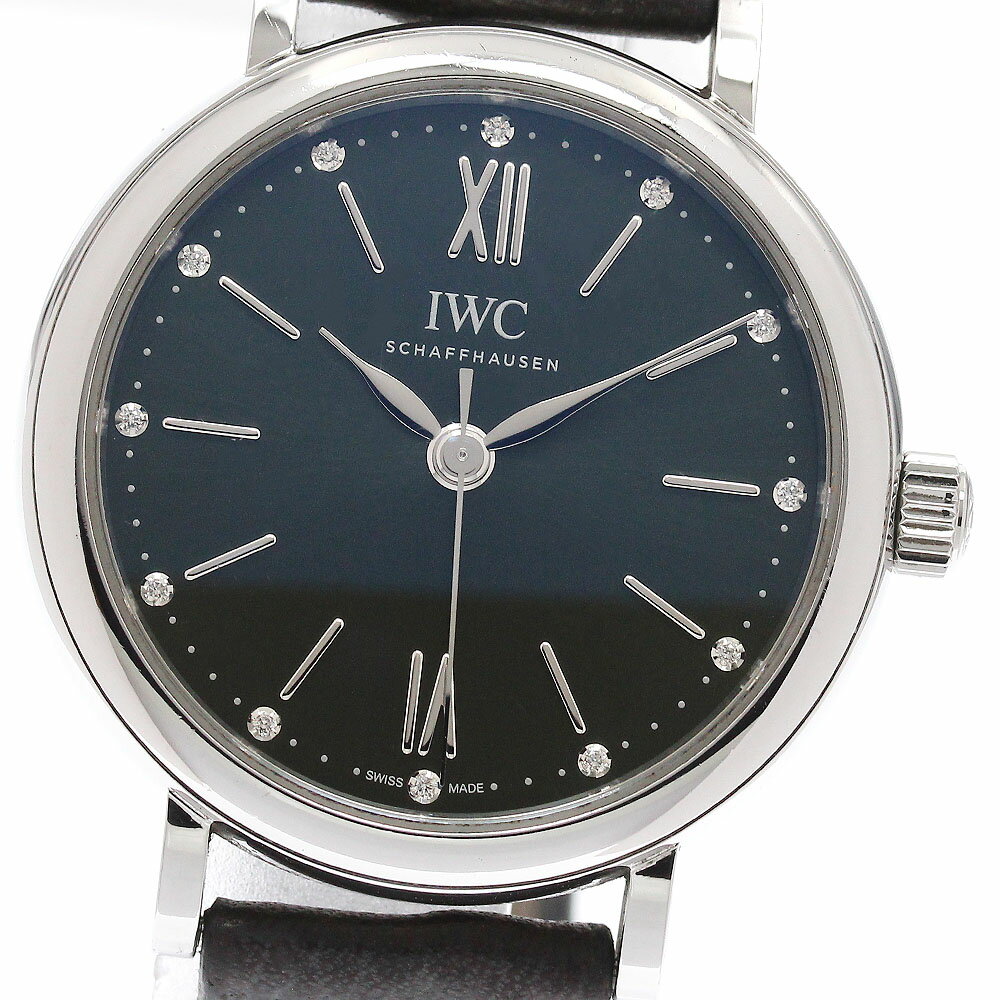 IWC - IWC IWC SCHAFFHAUSEN IW357412 ポートフィノ オートマティック 34 12Pダイヤ 自動巻き レディース _951402【中古】