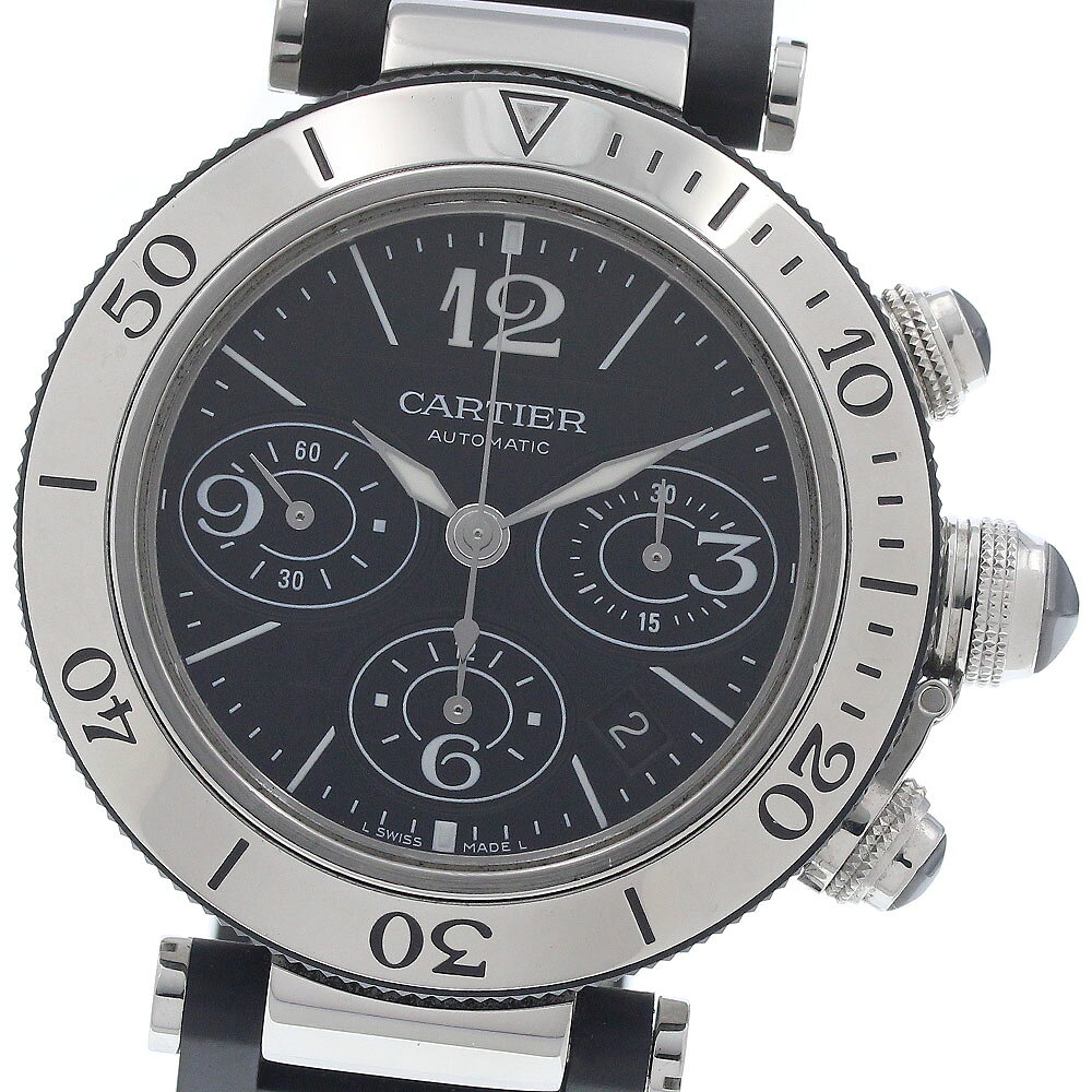 カルティエ CARTIER W31088U2 パシャ シータイマー デイト クロノグラフ 自動巻き  ...