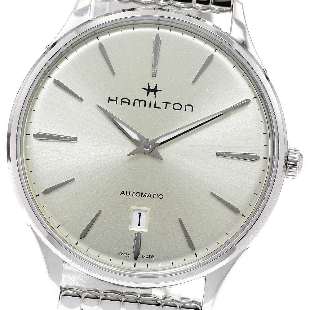 ハミルトン HAMILTON H385250 ジャズマスター シンライン デイト 自動巻き メンズ 極美品 箱・保証書付き_952590【中古】