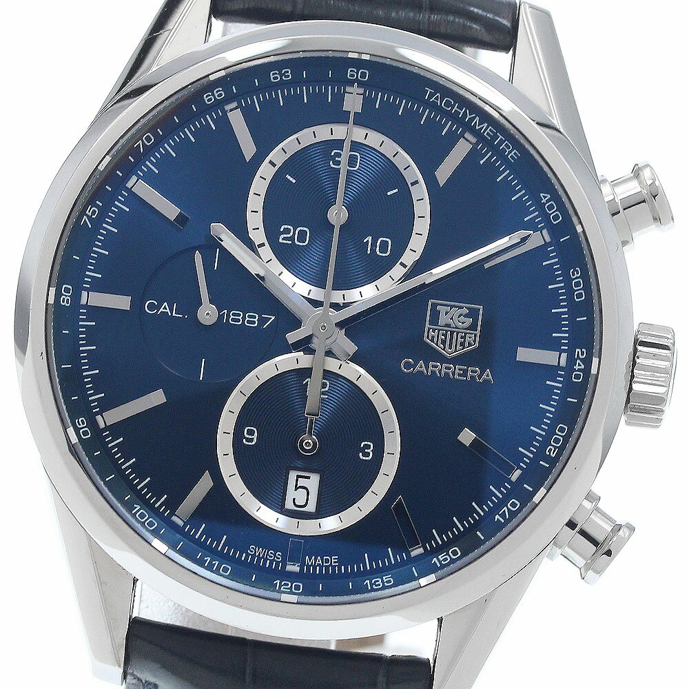 タグホイヤー TAG HEUER CAR2115-0 カレラ クロノグラフ 自動巻き メンズ 保証書付き_952638【中古】