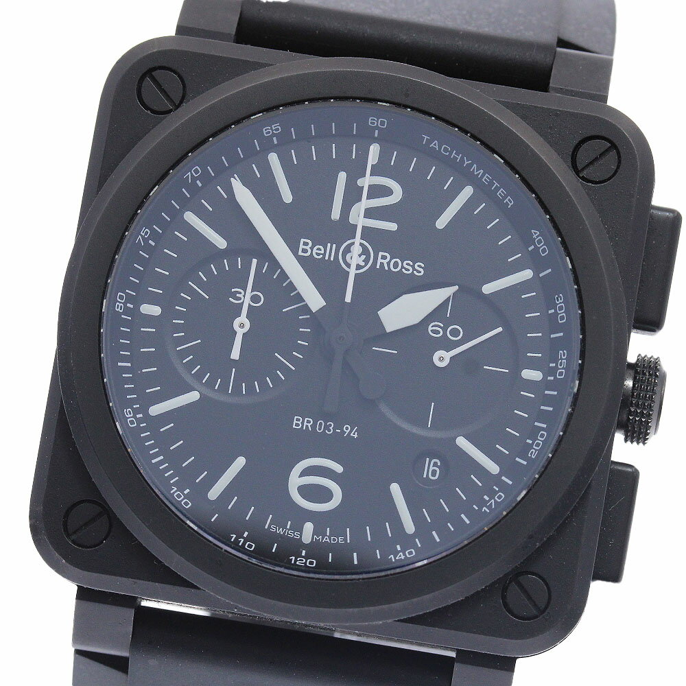 Bell & Ross - ベル＆ロス Bell＆Ross BR0394-BL-CE BR03-94 ブラック マット クロノグラフ 自動巻き メンズ _953554【中古】