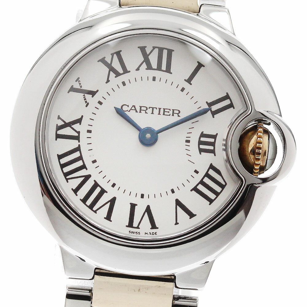 カルティエ CARTIER W69007Z3 バロンブルー SM コンビ クォーツ レディース 良品 _906830【中古】
