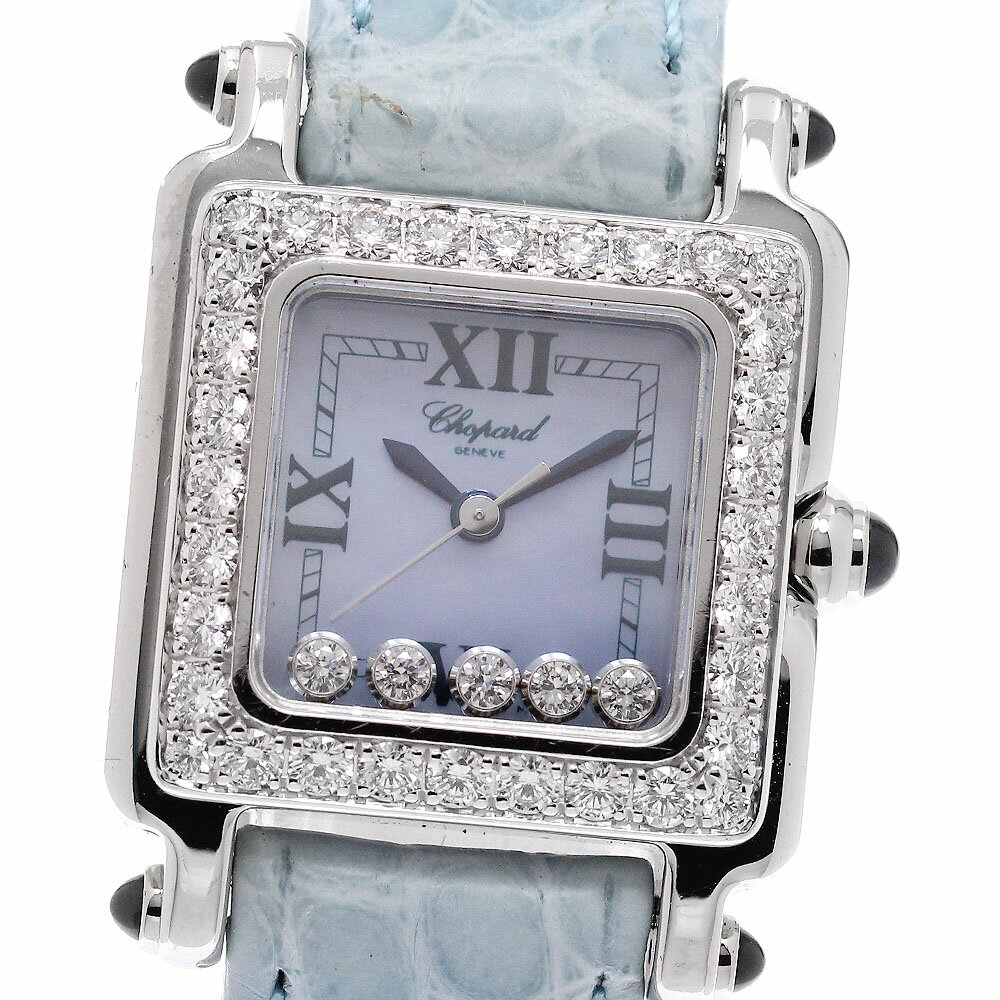 ショパール Chopard 27/8894-23/11 ハッピースポーツ スクエアミニ ダイヤベゼル ...