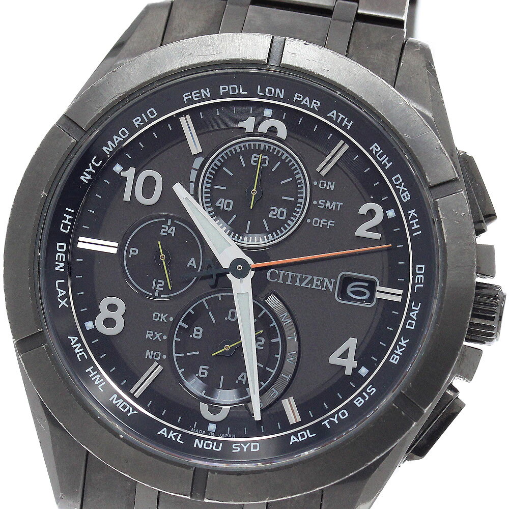 シチズン CITIZEN H800-T023975/AT8166-59E アテッサ エコドライブ デイト ソーラー電波 メンズ 箱・保証書付き_953513【中古】