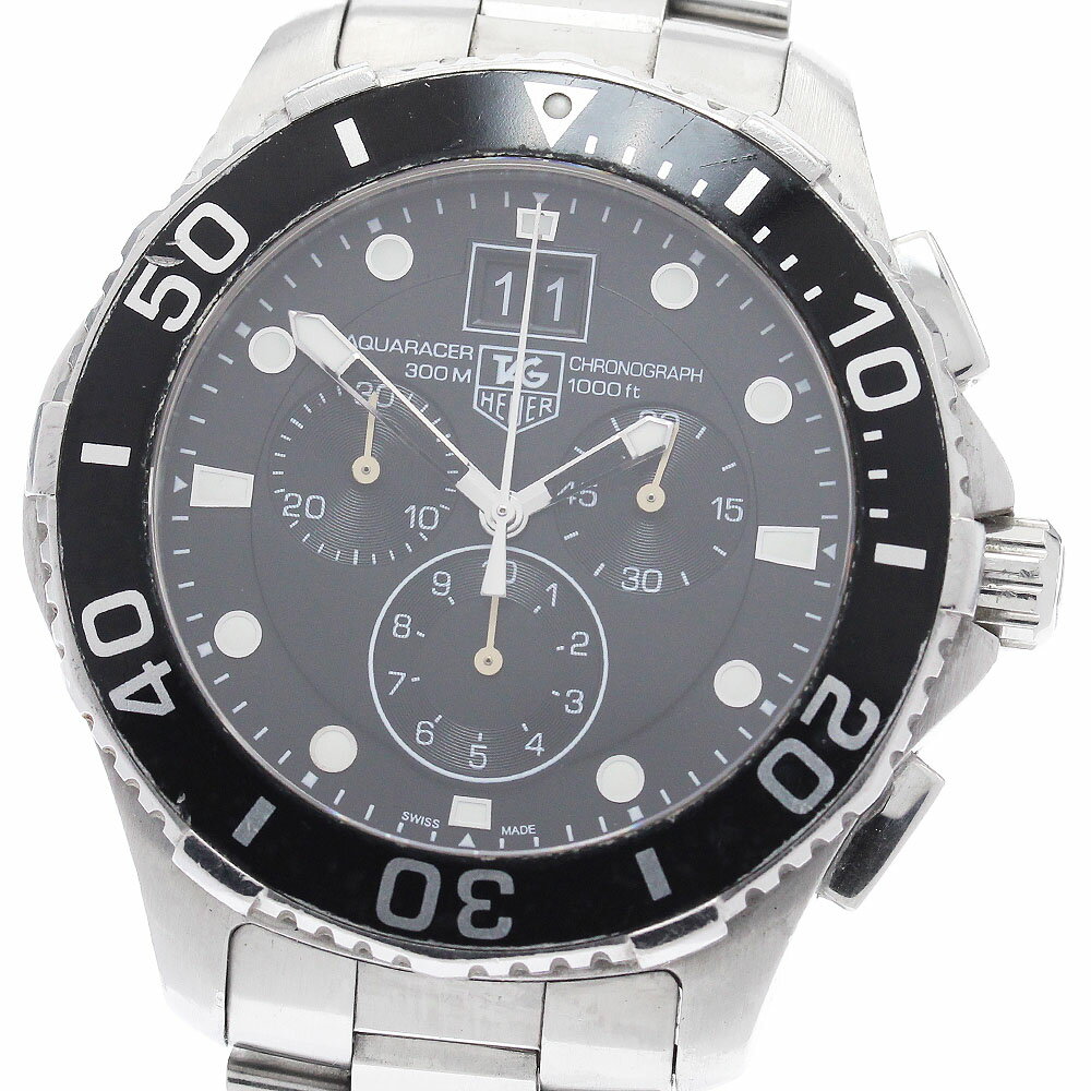 Aqua Racer - タグホイヤー TAG HEUER CAN1010 アクアレーサー デイト クロノグラフ クォーツ メンズ _949627【中古】