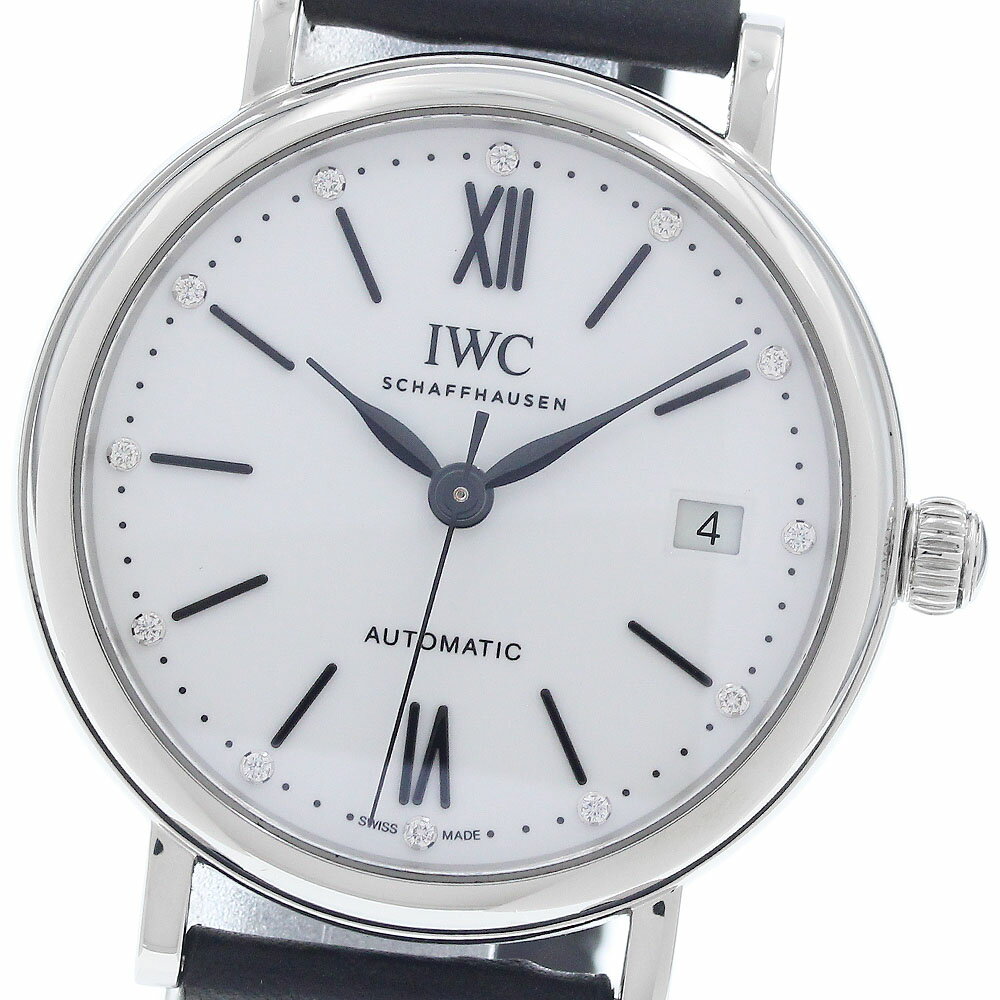 IWC IWC SCHAFFHAUSEN IW458610 ポートフィノ デイト 12Pダイヤモンド 自動巻き ボーイズ 良品 保証書付き_951871【中古】
