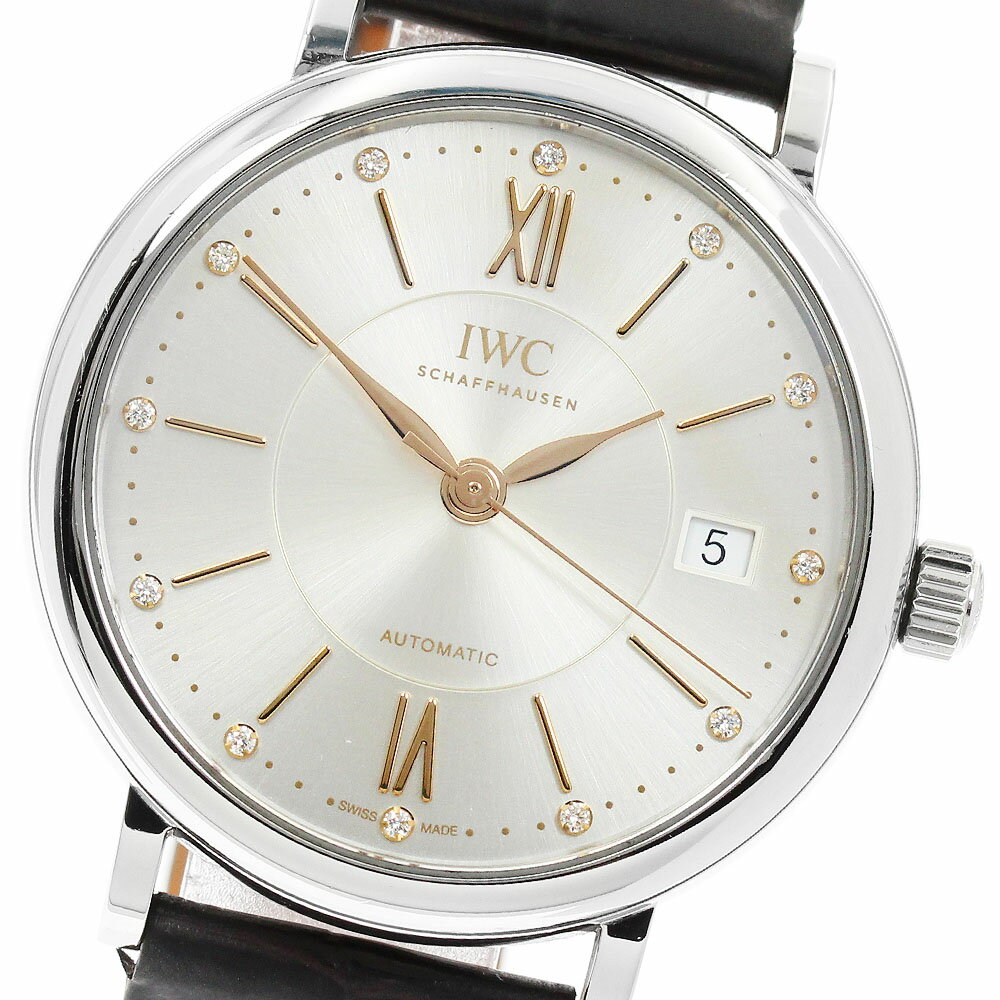IWC IWC SCHAFFHAUSEN IW458101 ポートフィノ 12Pダイヤ デイト 自動巻き メンズ 保証書付き_951897【中古】