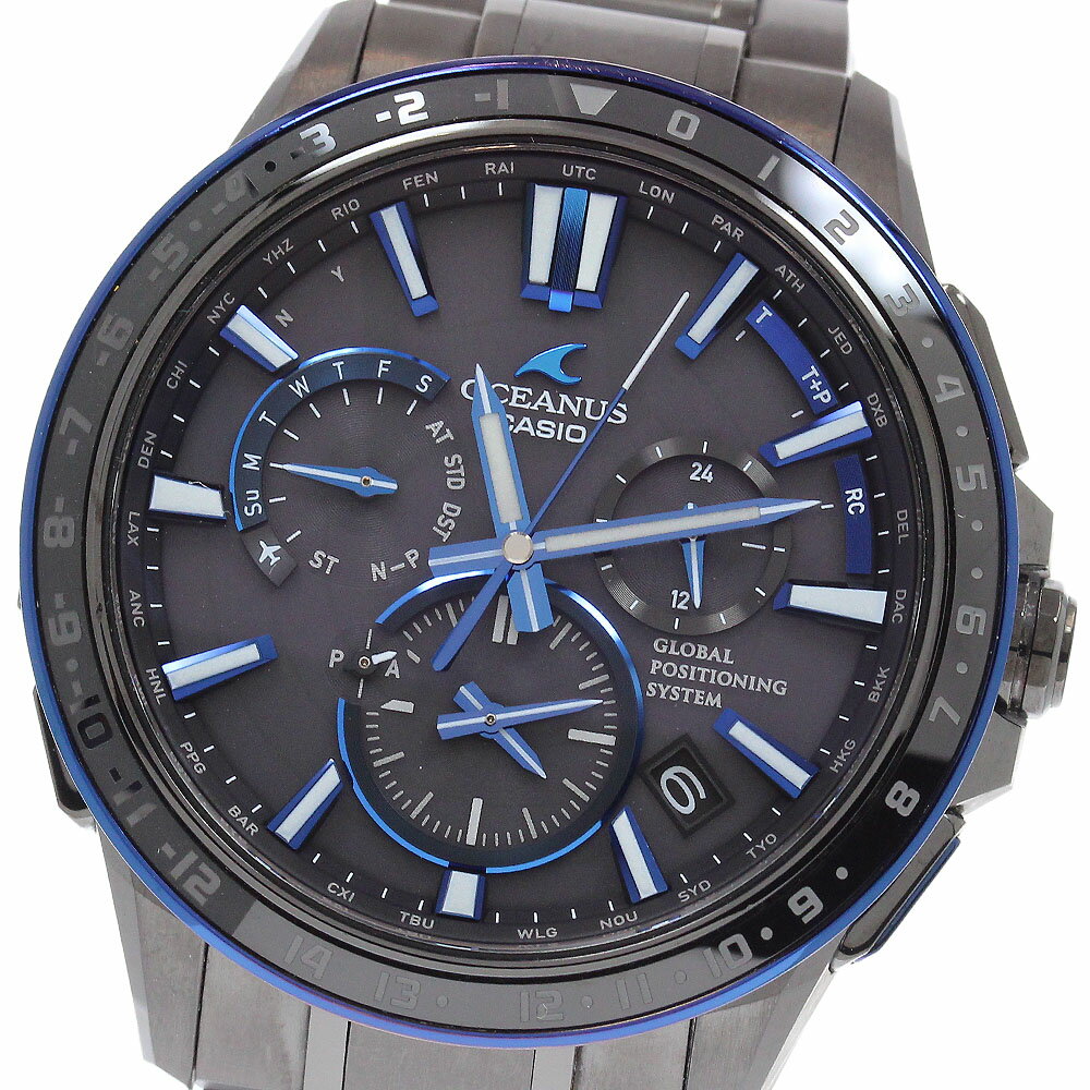 【CASIO/カシオ】 OCW-G1200 オシアナス 腕時計 チタン ソーラー電波 ブルー文字盤 メンズ【中古】【真子質店】【GD】【MoKT】 CASIO/カシオ】 OCW-G1200 オシアナス 腕時計 チタン ソーラー電波