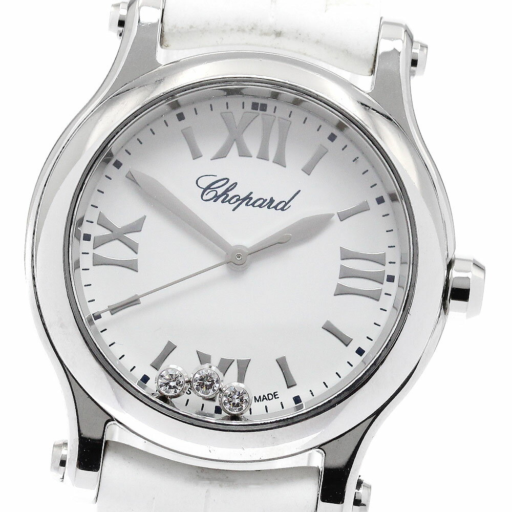 ショパール Chopard 278590-3001 ハッピースポーツ 3Pダイヤ クォーツ レディース 内箱・保証書付き_951997【中古】