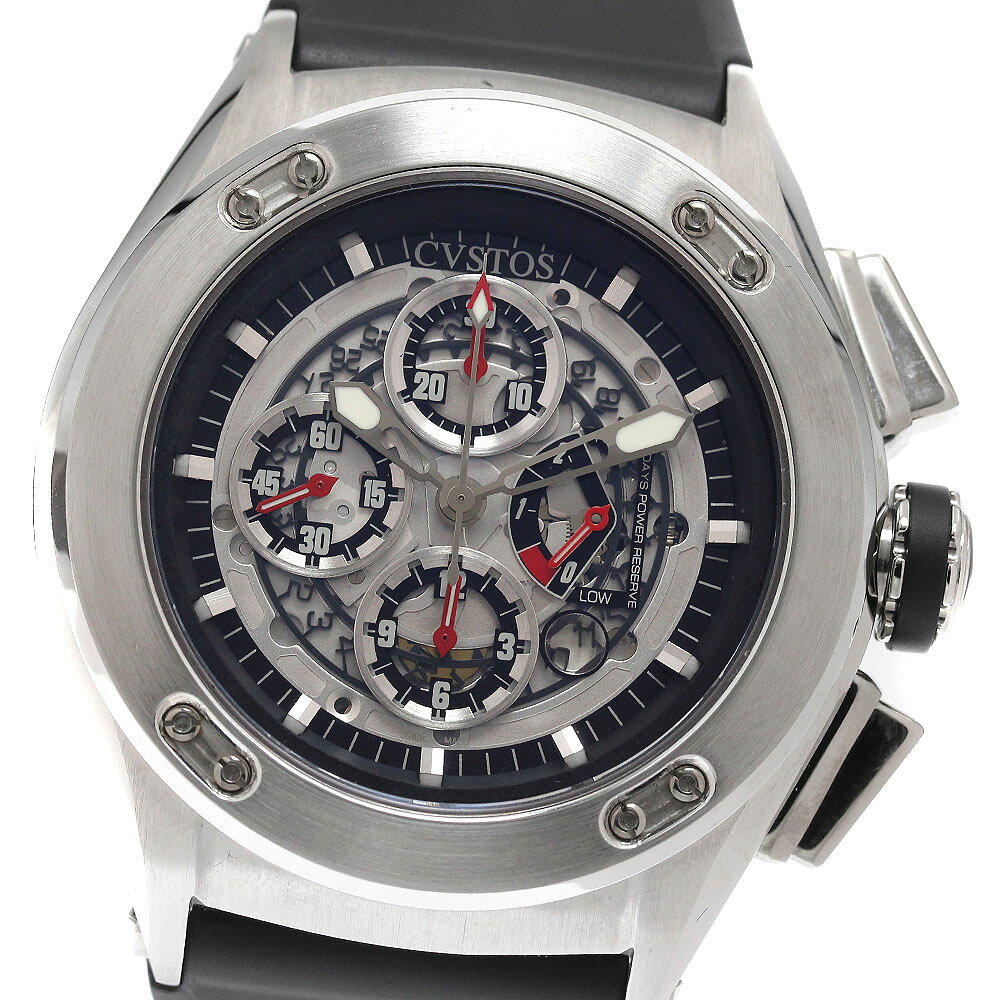 FRANCK MULLER - クストス CVSTOS CVQPRNSTGR チャレンジ-R50 クロノグラフ パワーリザーブ 自動巻き メンズ 良品 _952547【中古】