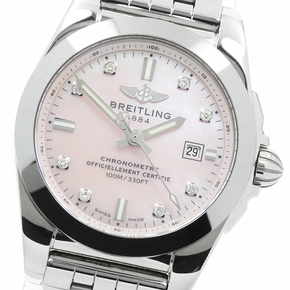 BREITLING - ブライトリング BREITLING W7234812/K532 ギャラクティック 29 スリークT 8Pダイヤ クォーツ レディース 美品 箱・保証書付き_952654【中古】