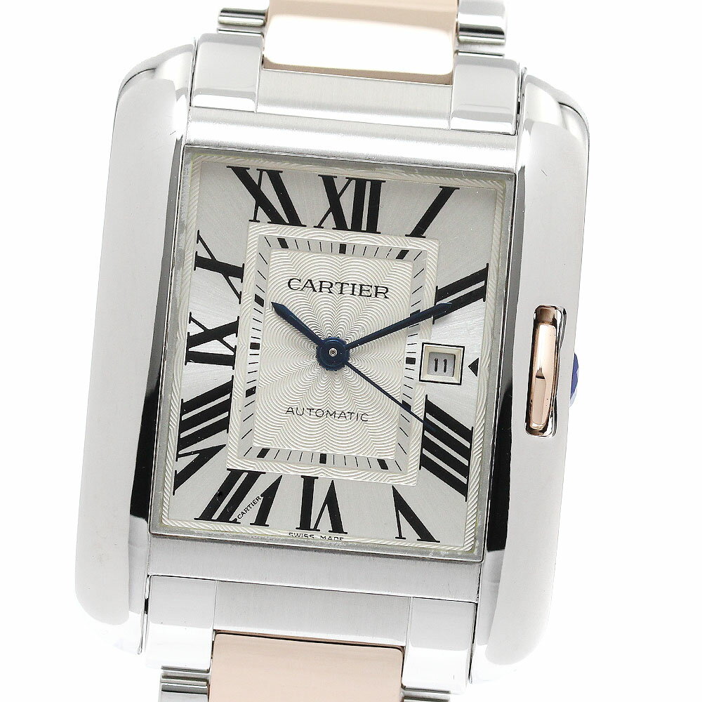 樂天商城 - カルティエ CARTIER W5310007 タンクアングレーズLM PGコンビ デイト 自動巻き メンズ 良品 _808731【中古】