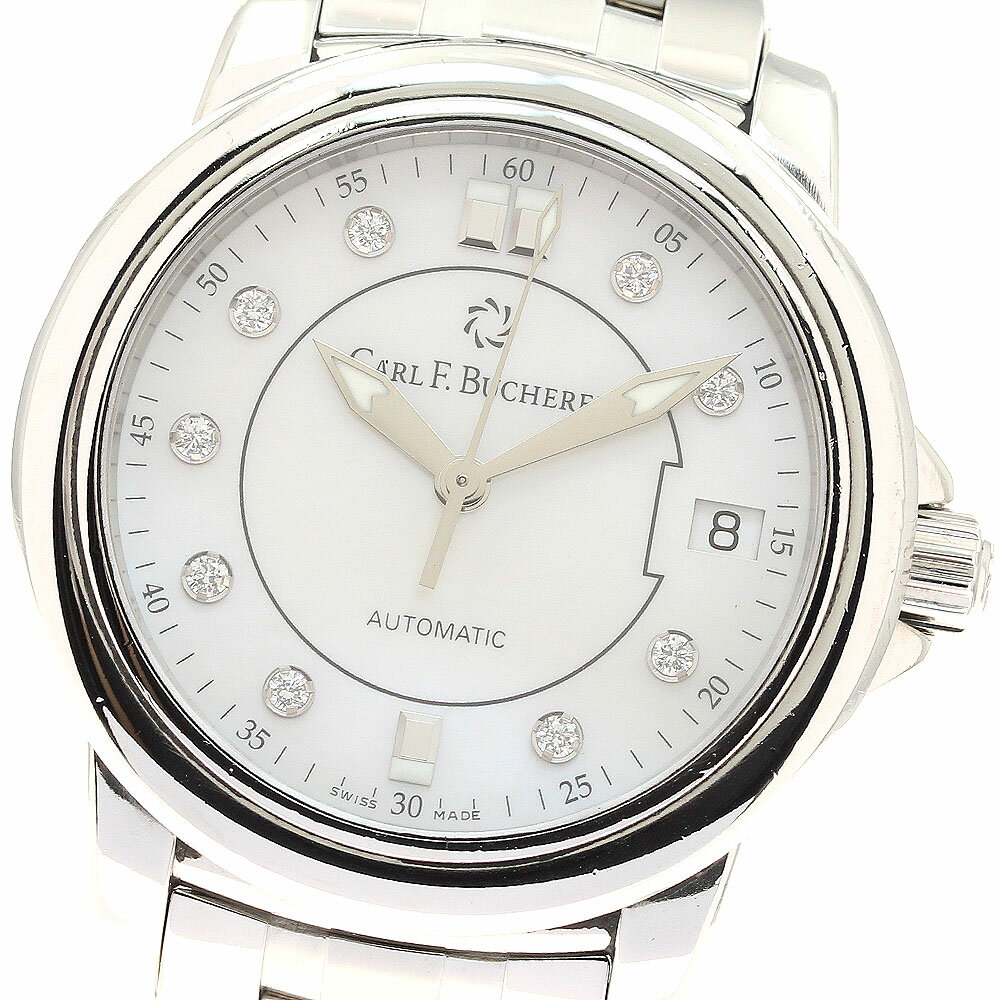 カール F.ブヘラ CARL F.BUCHERER 10622.08 パトラビ 9Pダイヤ デイト 自動巻き レディース _943191【中古】