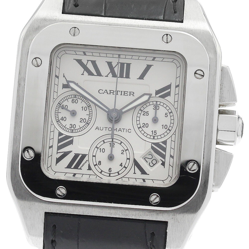 カルティエ CARTIER W20090X8 サントス100 XL クロノグラフ 自動巻き メンズ  ...