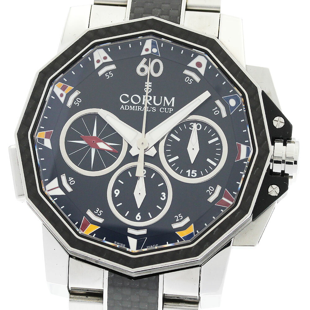 CORUM - コルム CORUM 01.0035/986.691.11 アドミラルズカップ チャレンジ44 クロノグラフ 自動巻き メンズ 良品 _949746【中古】