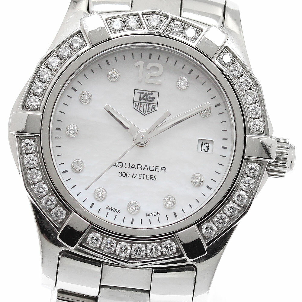 タグホイヤー TAG HEUER WAF1416 アクアレーサー 10P ダイヤベゼル クォーツ レディース _951092【中古】