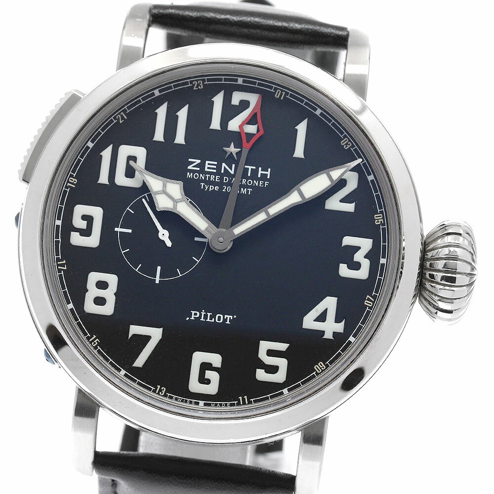 ゼニス ZENITH 03.2430.693 パイロット アエロネフ タイプ20 GMT 自動巻き メンズ 保証書付き_951966【中古】