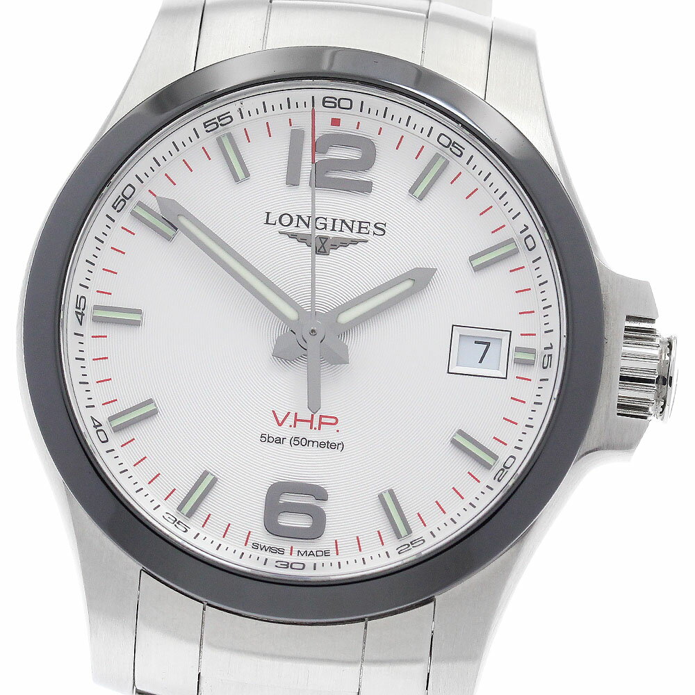 BVLGARI - ロンジン LONGINES L3.719.4 コンクエスト V.H.P デイト クォーツ メンズ 美品 保証書付き_952482【中古】