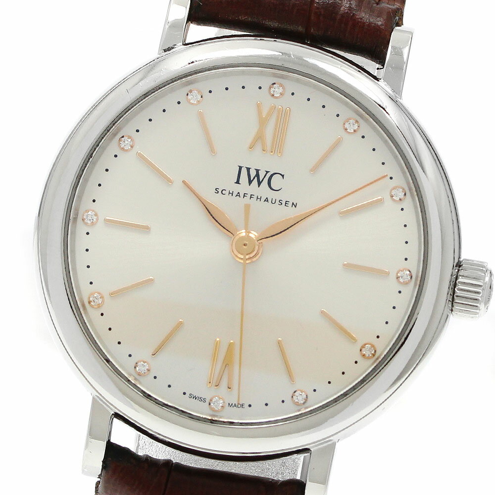 IWC IWC SCHAFFHAUSEN IW357403 ポートフィノ オートマティック 34 12Pダイヤ 自動巻き レディース 保証書付き_952732【中古】