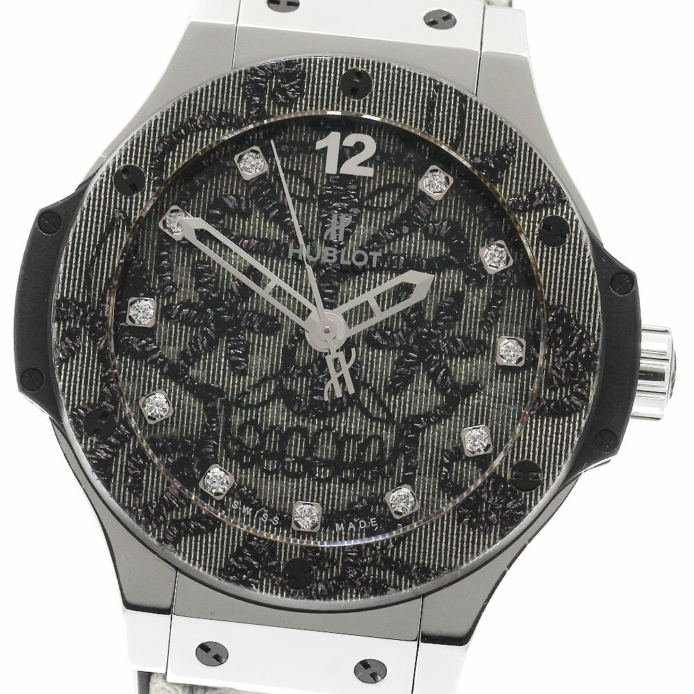 ウブロ HUBLOT 343.SS.6570.NR.BSK16 ビッグバン Broderie 限定200本 11Pダイヤ 自動巻き レディース _948087【中古】