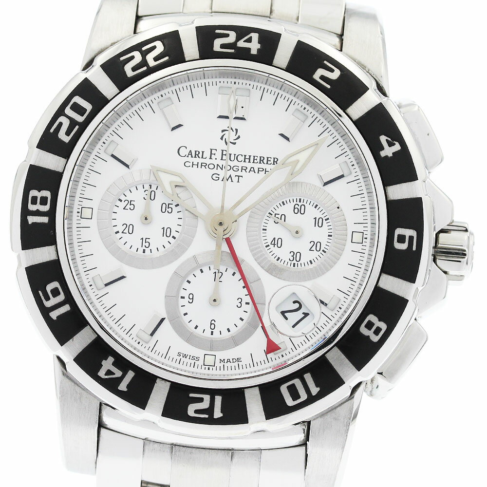 カール F.ブヘラ CARL F.BUCHERER 10618.13 パトラビ GMT クロノグラフ 自動巻き メンズ 保証書付き_949591【中古】