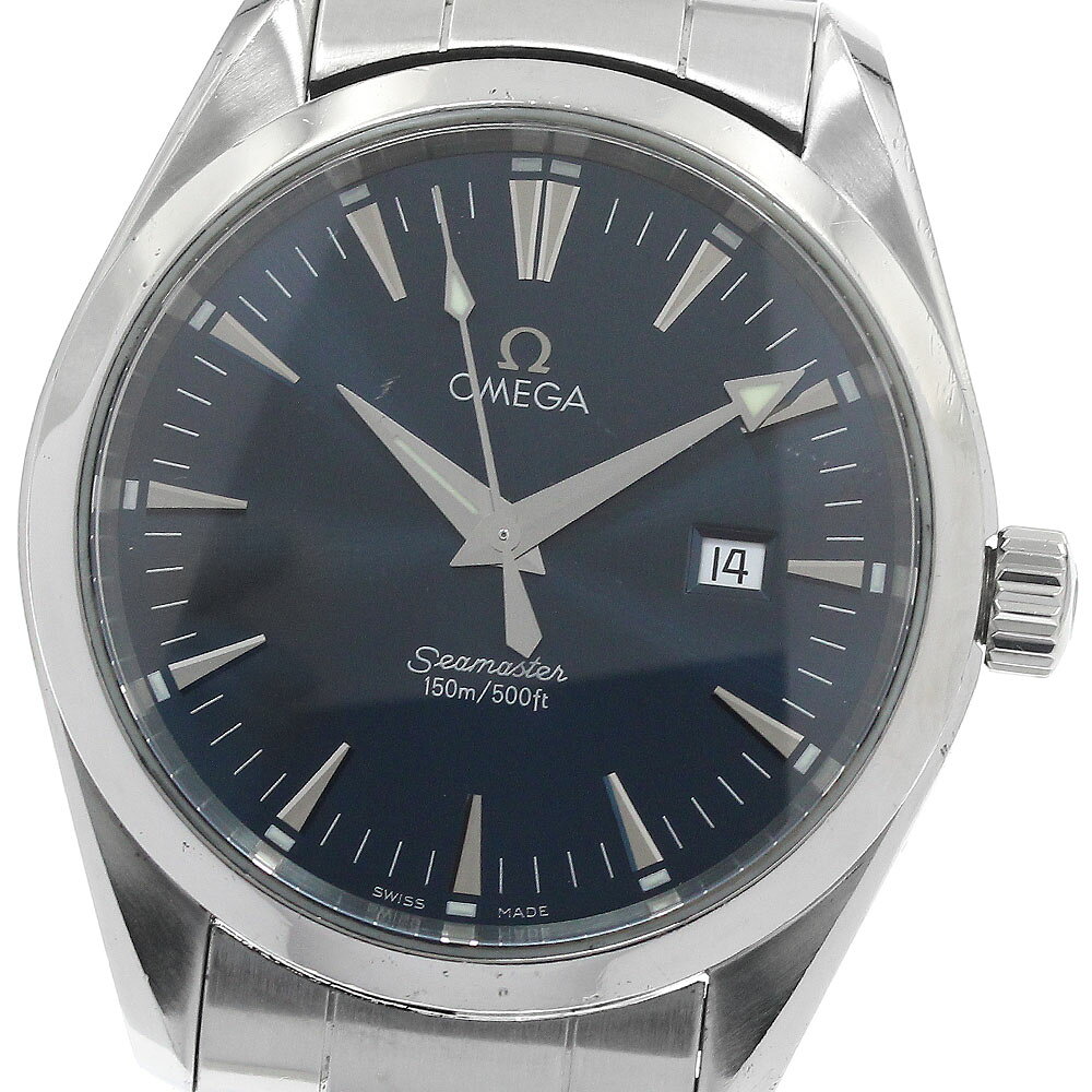オメガ OMEGA 2517.80 シーマスター アクアテラ デイト クォーツ メンズ 箱・保証書付き_951373【中古】