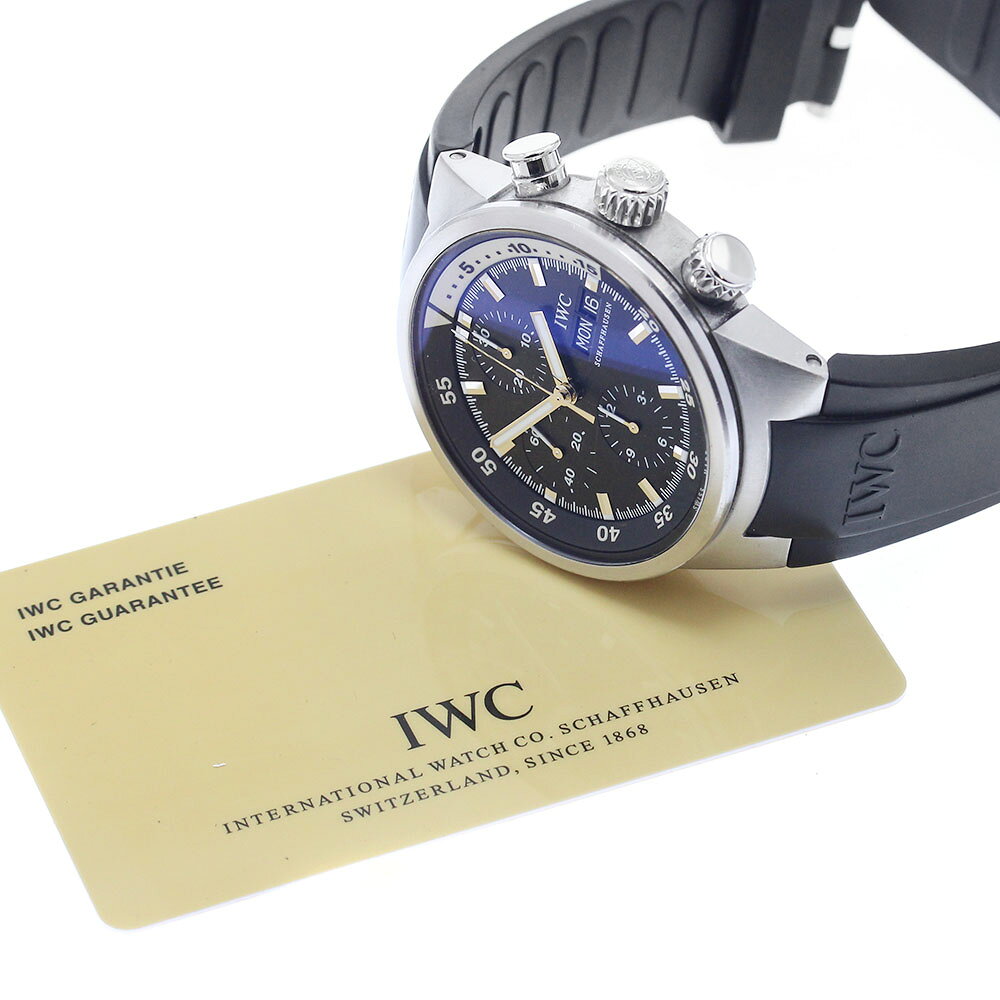 CLOSERのベルト訳あり IWC SCHAFFHAUSEN IW371933 アクアタイマー クロノグラフ デイデイト 自動巻き メンズ 保証書付き_951837【中古】｜アングル2
