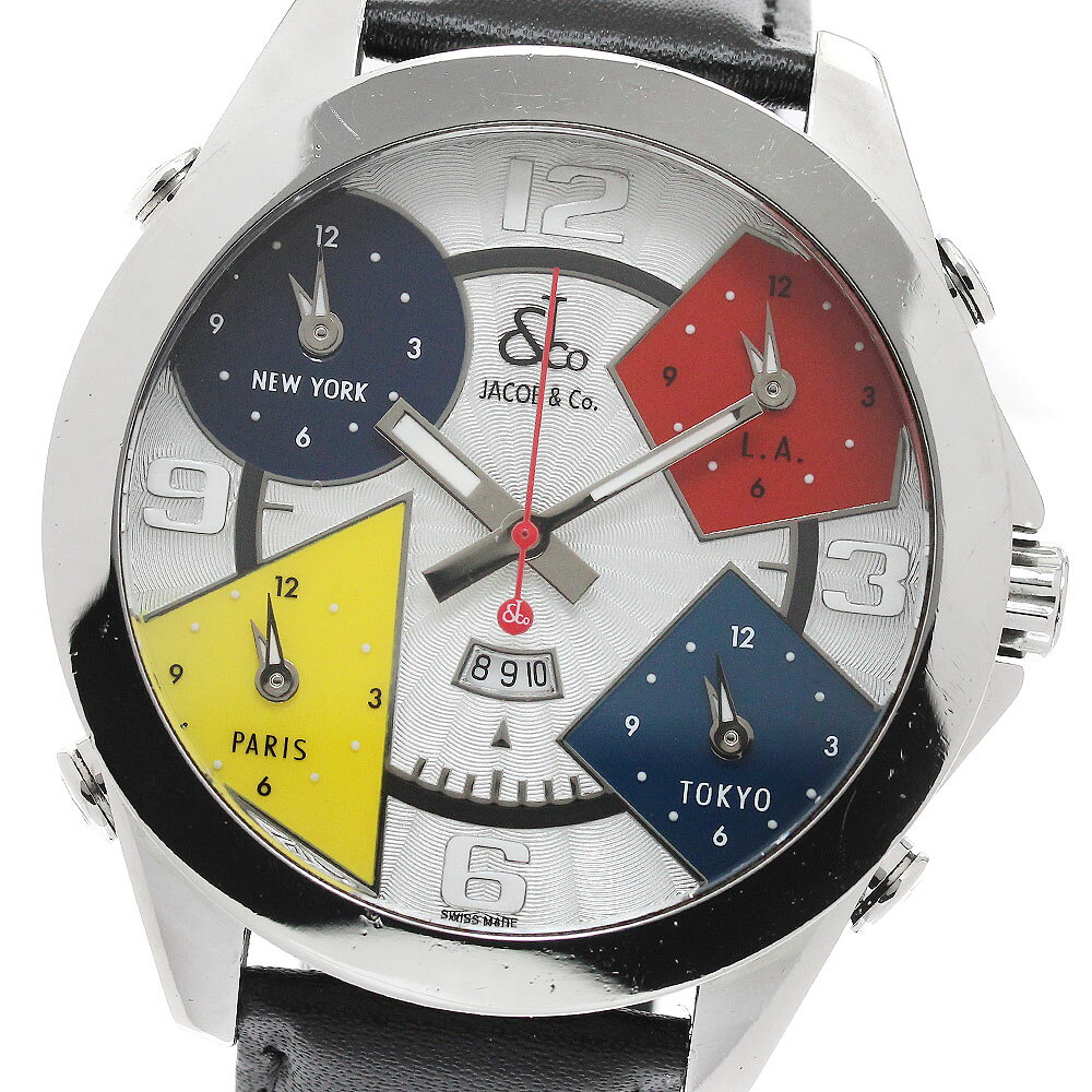樂天商城 - ジェイコブ JACOB&CO 5タイムゾーン デイト クォーツ メンズ _953572【中古】