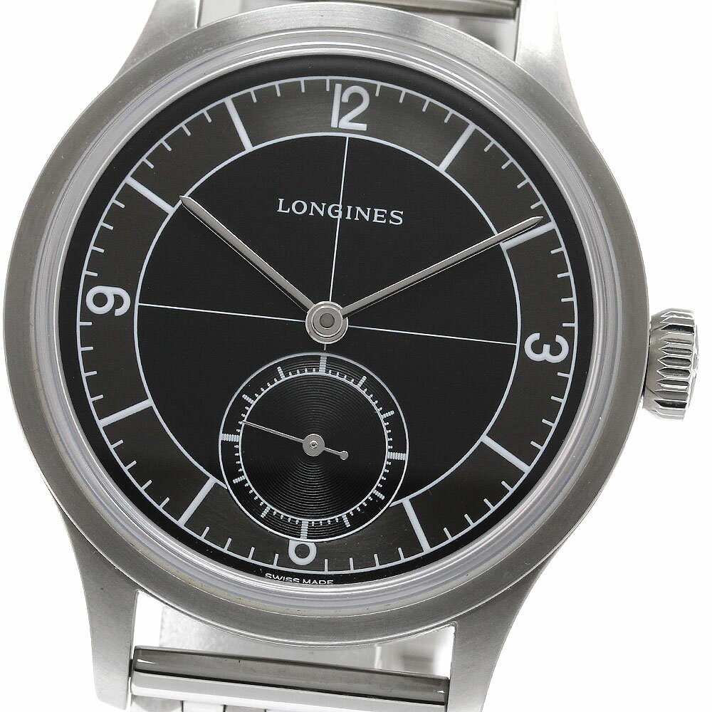 ロンジン LONGINES L2.828.4.53.6 ヘリテージ クラシック スモールセコンド 自動巻き メンズ 美品 箱・保証書付き_953601【中古】