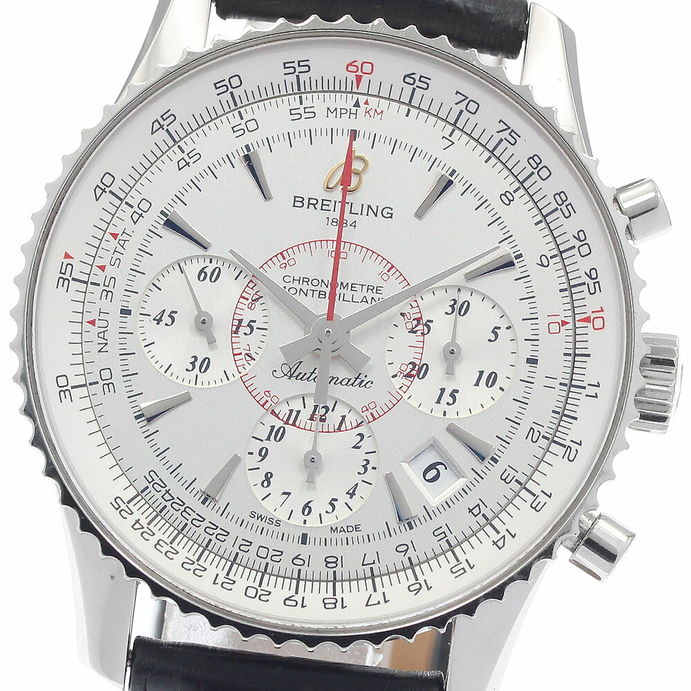 樂天商城 - ブライトリング BREITLING AB0130 ナビタイマー モンブリラン クロノグラフ 自動巻き メンズ 保証書付き_950468【中古】