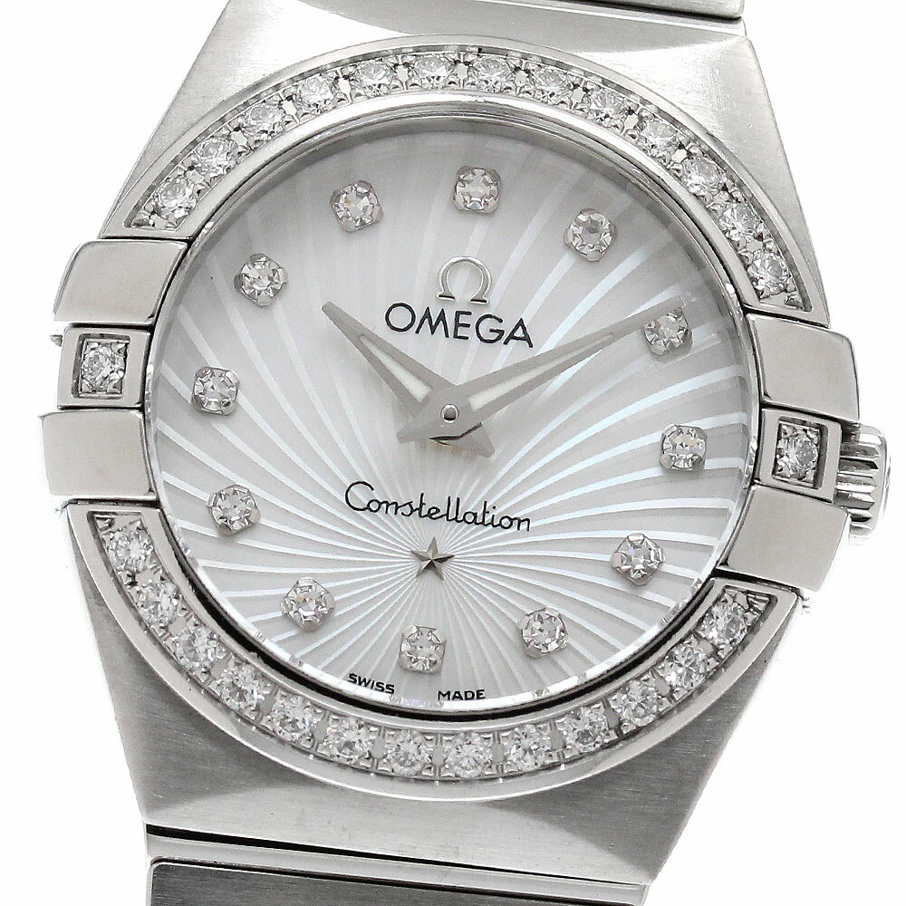 Constellation - オメガ OMEGA 123.15.24.60.55.00﻿4 コンステレーション 12P ダイヤベゼル シェル文字盤 クォーツ レディース _950649【中古】