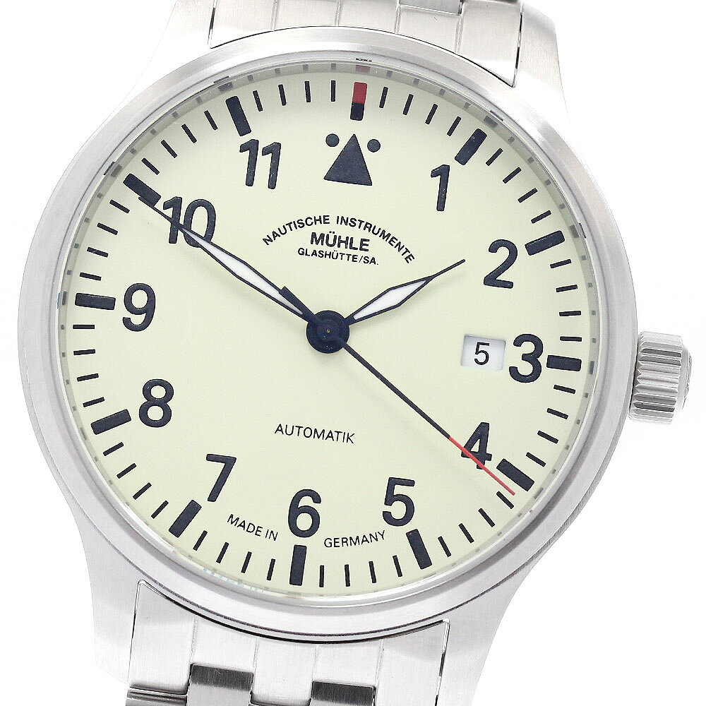 ミューレグラスヒュッテ Muhle Glashutte M1-37-40 テラスポート2 デイト 自動巻き メンズ 美品 箱・保証書付き_952577【中古】