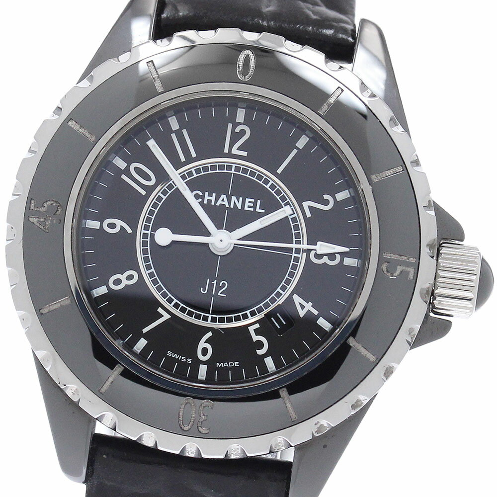 シャネル CHANEL H0680 J12 黒セラミック デイト クォーツ レディース 良品 _954181【中古】