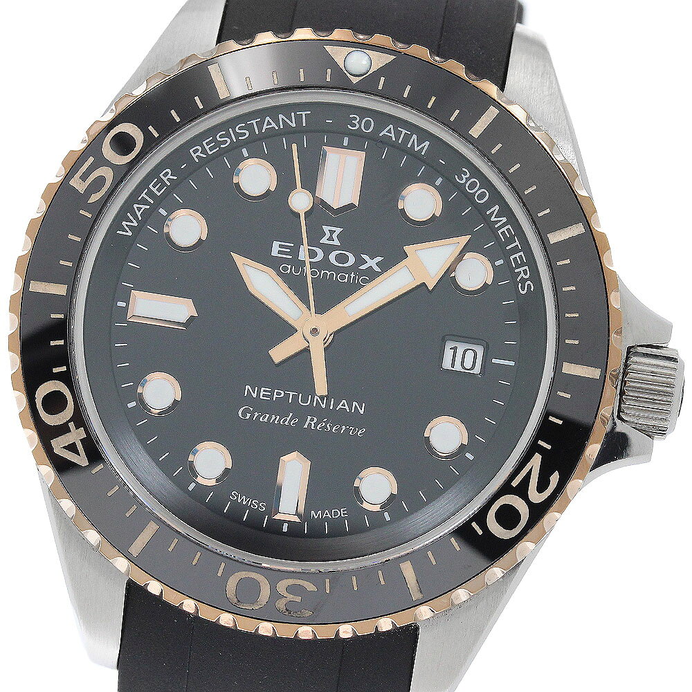 エドックス EDOX 80801 ネプチュニアン グランデ リザーブ 日本限定 デイト 自動巻き メンズ 良品 箱・保証書付き_954317【中古】