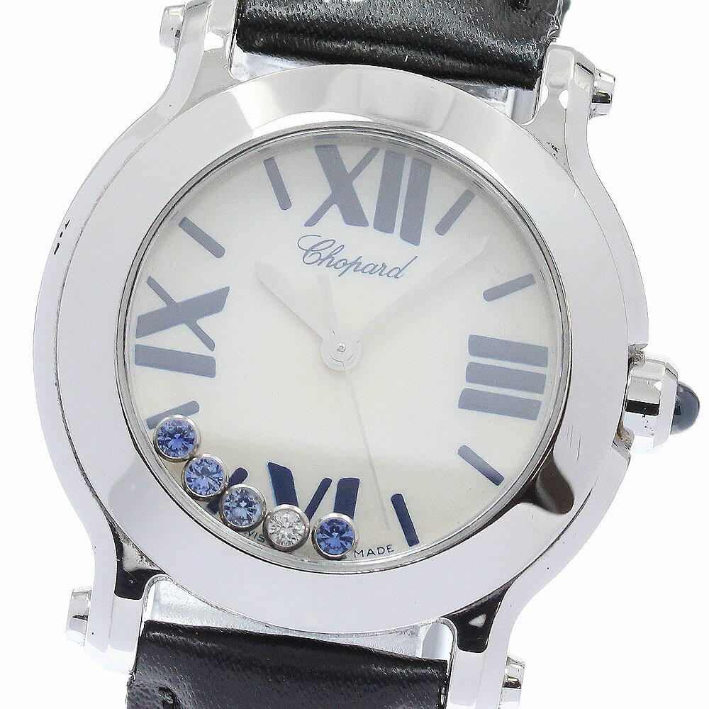 ショパール Chopard 8509 ハッピースポーツ 5P ダイヤ サファイア クォーツ レディース 箱付き_954633【中古】