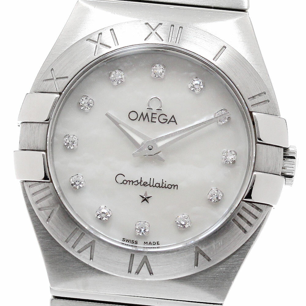 Constellation - オメガ OMEGA 123.10.27.60.55.001 コンステレーション 12Pダイヤモンド クォーツ レディース 良品 保証書付き_949015【中古】