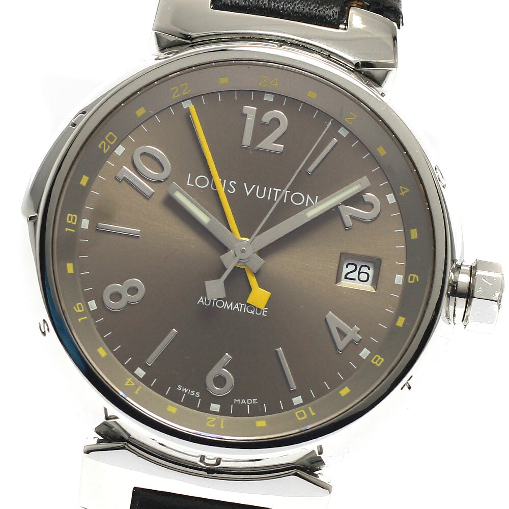 樂天商城 - ルイ・ヴィトン LOUIS VUITTON Q1132 タンブール デイト GMT 自動巻き メンズ 保証書付き_949694【中古】